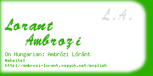 lorant ambrozi business card