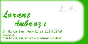 lorant ambrozi business card